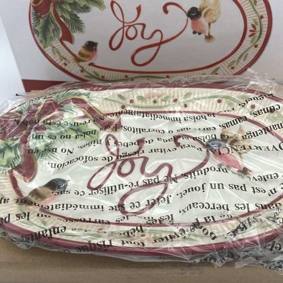 Fitz & Floyd Santa’s Forest Friends sentiment tray 9x6” new open box - Picture 2 of 10